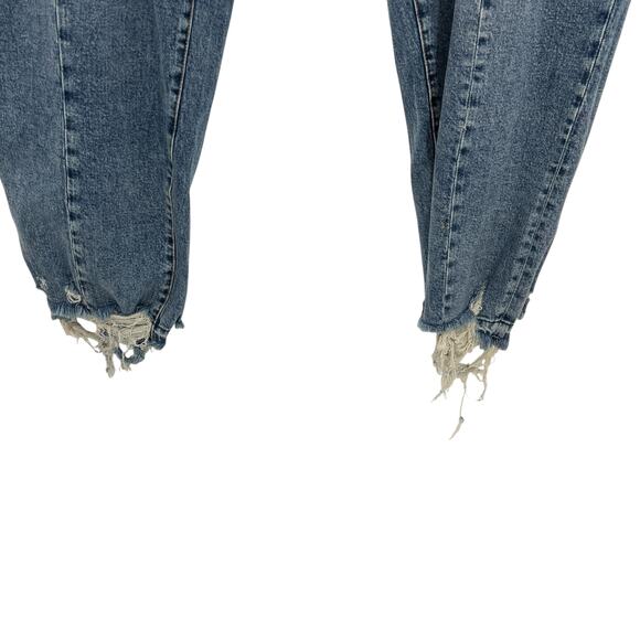 Good American Good Boy Straight Jeans Indigo678‎ Distressed Blue Plus Size 28 - Picture 5 of 13